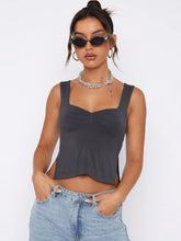 Load image into Gallery viewer, Ruched Sweetheart Neck Wide Strap Tank