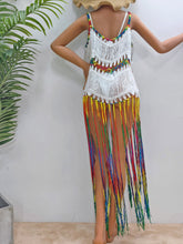 Load image into Gallery viewer, Fringe Scoop Neck Spaghetti Strap Cover-Up