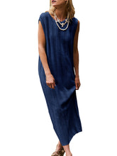 Load image into Gallery viewer, Round Neck Sleeveless Knit Dress