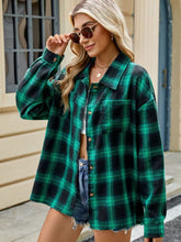 Load image into Gallery viewer, Plaid Collared Neck Long Sleeve Shirt