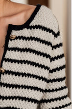 Load image into Gallery viewer, Striped Button Up Long Sleeve Cardigan