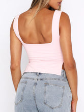 Load image into Gallery viewer, Ruched Sweetheart Neck Wide Strap Tank