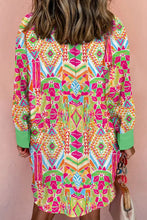 Load image into Gallery viewer, Printed Button Up Long Sleeve Shirt Dress