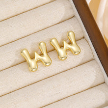 Load image into Gallery viewer, 18K Gold-Plated Bubble Letter Stud Earrings