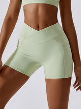 Load image into Gallery viewer, Ruched Pocketed High Waist Active Shorts