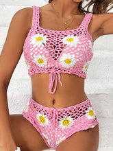 Load image into Gallery viewer, Flower Cutout Wide Strap Two-Piece Cover Up