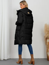 Load image into Gallery viewer, Long Sleeve Longline Hooded Winter Coat