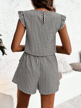 Load image into Gallery viewer, Honey Printed Round Neck Top and Layered Shorts Set