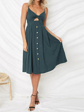 Load image into Gallery viewer, Cutout Smocked Sweetheart Neck Cami Dress