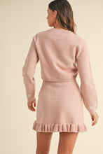 Load image into Gallery viewer, MABLE Floral Embroidered Crop Cardigan and Ruffled Mini Skirt Set