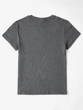 Load image into Gallery viewer, Letter Graphic Round Neck Short Sleeve T-Shirt