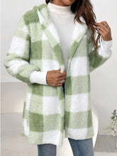 Load image into Gallery viewer, Plaid Long Sleeve Hooded Coat