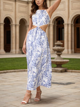 Load image into Gallery viewer, Cutout Printed Sleeveless Midi Dress