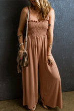 Load image into Gallery viewer, Frill Smocked Wide Leg Jumpsuit