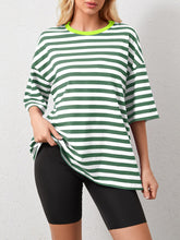 Load image into Gallery viewer, Striped Round Neck Half Sleeve T-Shirt