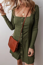 Load image into Gallery viewer, Square Neck Long Sleeve Mini Dress