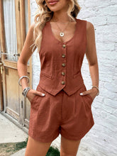 Load image into Gallery viewer, Scoop Neck Sleeveless Top and Shorts Set
