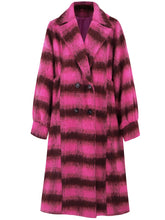 Load image into Gallery viewer, Contrast Double-Breasted Long Sleeve Longline Coat