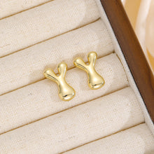 Load image into Gallery viewer, 18K Gold-Plated Bubble Letter Stud Earrings