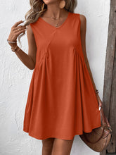 Load image into Gallery viewer, Ivy Lane Ruched V-Neck Sleeveless Mini Dress