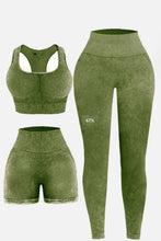 Load image into Gallery viewer, 3 Piece Washed Square Neck Wide Strap Active Set