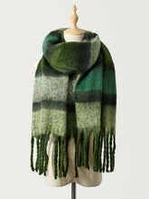 Load image into Gallery viewer, Fringe Color Block Polyester Scarf