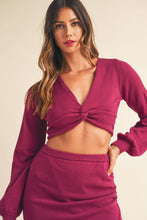 Load image into Gallery viewer, MABLE Front Twisted Knit Top and Midi Skirt Set