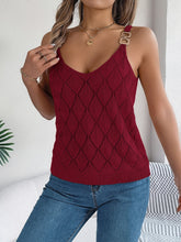 Load image into Gallery viewer, Openwork Scoop Neck Knit Vest