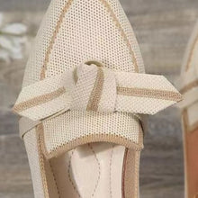 Load image into Gallery viewer, Bow Contrast Trim Point Toe Loafers