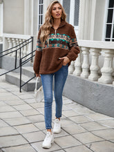 Load image into Gallery viewer, Half Zip Long Sleeve Fuzzy Top