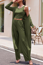 Load image into Gallery viewer, Drawstring Tank, Long Sleeve Cover Up and Pants Set