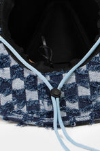 Load image into Gallery viewer, Fame Checkered Fringe Denim Cowboy Hat