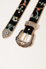 Load image into Gallery viewer, Embroidered PU Leather Adjustable Buckle Belt
