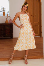 Load image into Gallery viewer, Slit Crisscross Printed Sleeveless Cami Dress