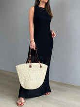 Load image into Gallery viewer, Openwork Slit Round Neck Cover-Up