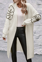 Load image into Gallery viewer, Full Size Flower Open Front Long Sleeve Cardigan