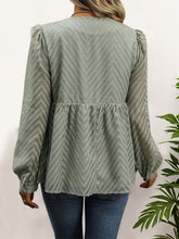 Load image into Gallery viewer, Perfee Peplum Round Neck Long Sleeve Blouse