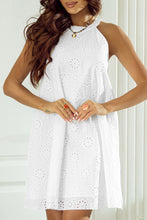Load image into Gallery viewer, Tied Eyelet Round Neck Sleeveless Dress