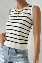 Load image into Gallery viewer, Striped Round Neck Knit Vest