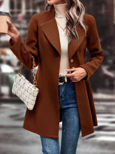 Load image into Gallery viewer, Collared Neck Long Sleeve Longline Coat