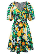 Load image into Gallery viewer, Printed Surplice Short Sleeve Dress