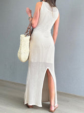 Load image into Gallery viewer, Openwork Slit Round Neck Cover-Up