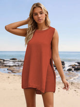 Load image into Gallery viewer, Slit Round Neck Top and Shorts Set