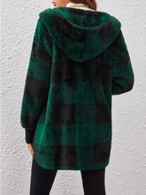 Load image into Gallery viewer, Plaid Long Sleeve Hooded Coat