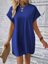 Load image into Gallery viewer, Round Neck Short Sleeve Mini Dress