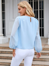 Load image into Gallery viewer, Round Neck Long Sleeve Blouse
