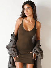 Load image into Gallery viewer, Scoop Neck Wide Strap Mini Dress