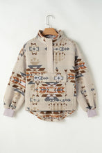 Load image into Gallery viewer, Geometric Collared Neck Long Sleeve Sweatshirt