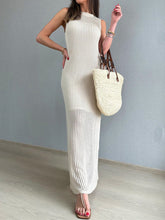 Load image into Gallery viewer, Openwork Slit Round Neck Cover-Up