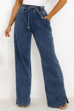 Load image into Gallery viewer, Slit Wide Leg Jeans with Pockets